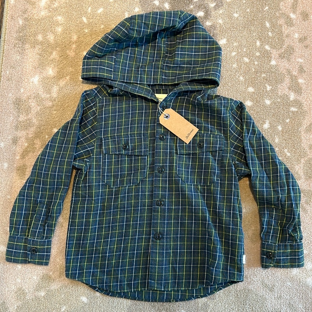 NWT Bellerose Gibson Plaid Hooded Jacket/Shirt